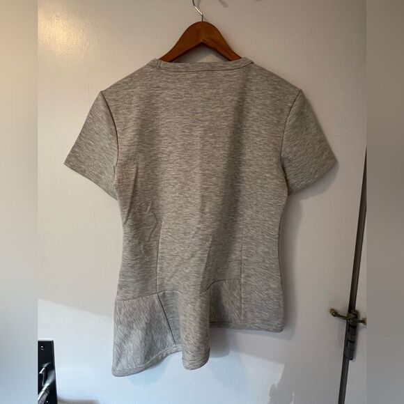 Reiss Asymmetrical Gray Short Sleeve Top - Picture 2 of 6